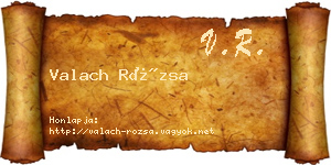 Valach Rózsa névjegykártya